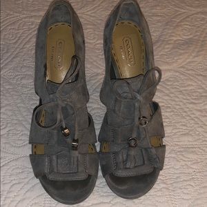 Coach Teagan Lace up Peep toe Heels